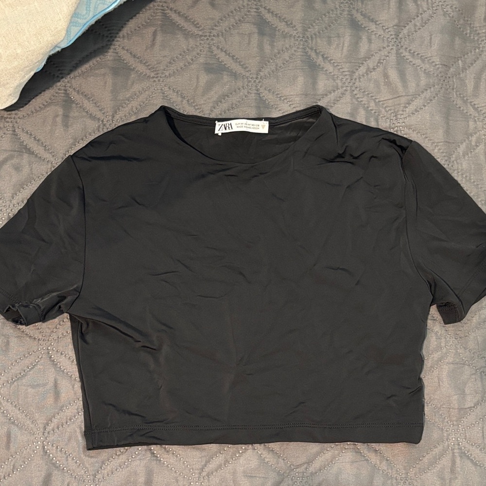 Zara Elegant Black Crop Top